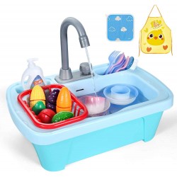 Chiuveta de jucarie pentru copii cu jet de apa si accesorii incluse
